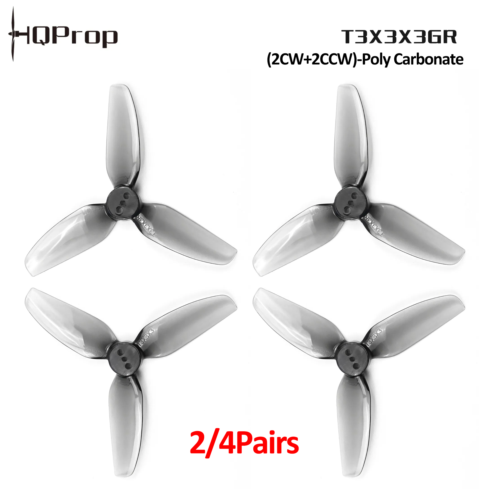 2/4 Pairs HQProp T3X3X3GR Prop - Rc Helicopter Blade ulasan dan harga